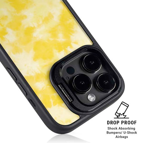 Yellow Tie Die iPhone 15 Pro Kickstand Case